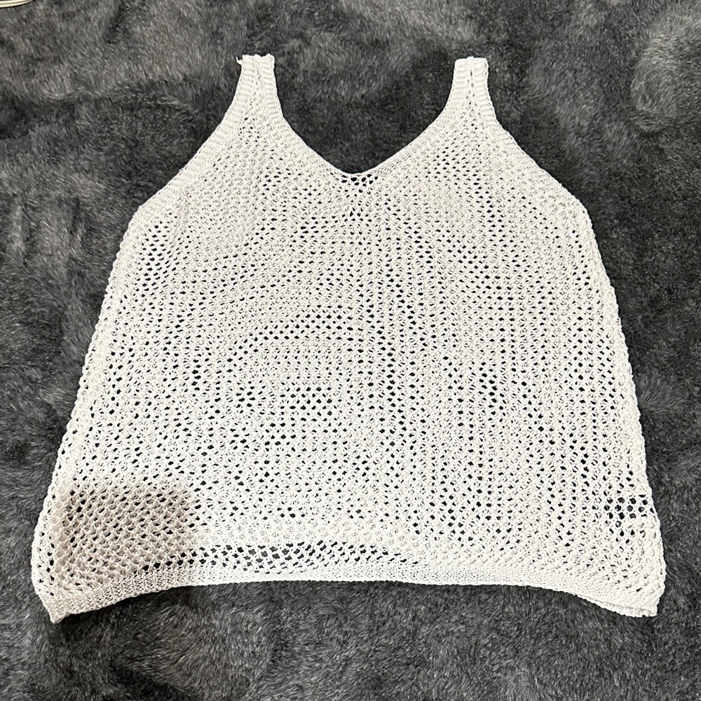 White Knit Women's Swim Suit Cover Top